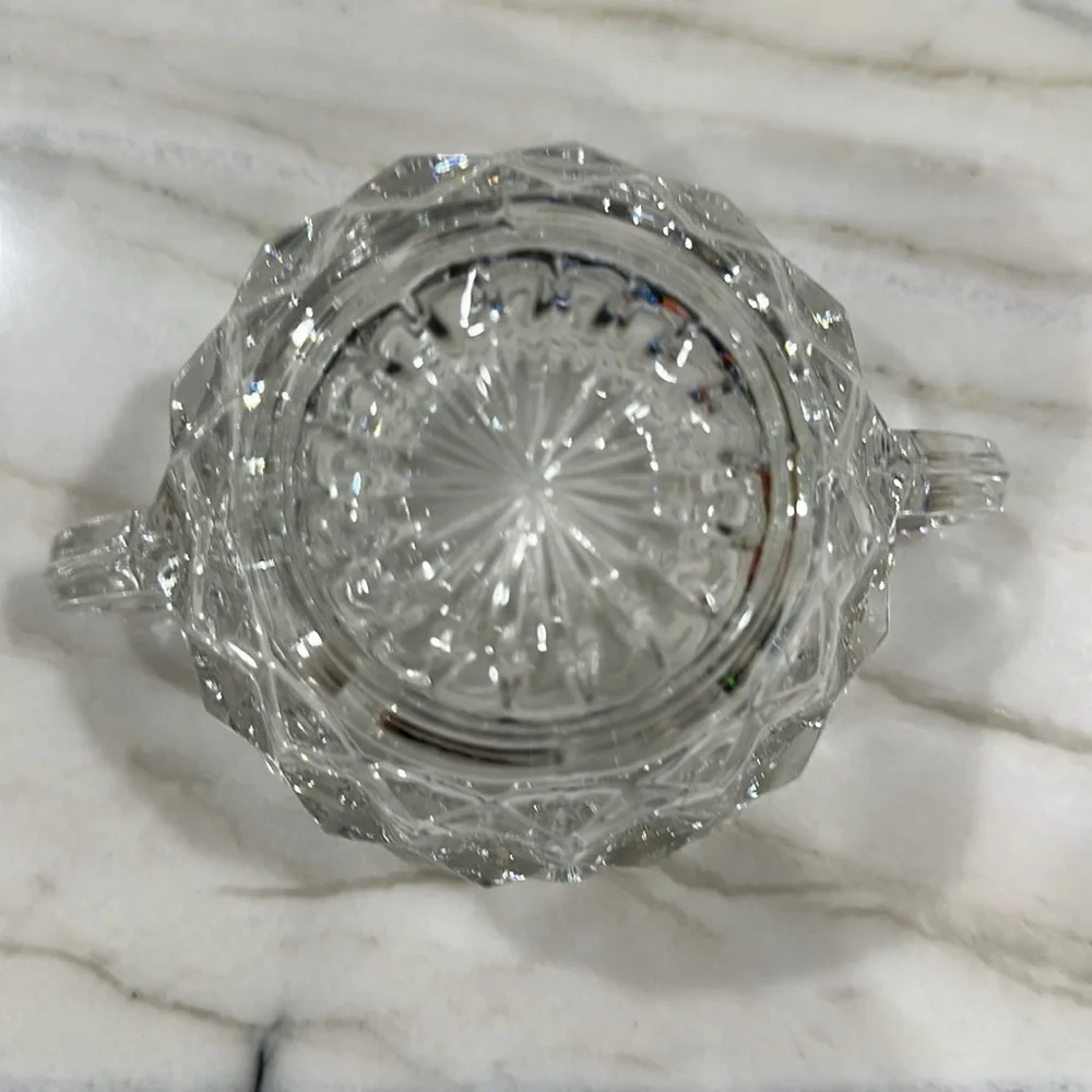 Vintage Fostoria American Open Sugar Bowl with non matching top